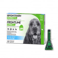 Краплі на холку для собак Boehringer Ingelheim (Merial) «Frontline Combo» (Фронтлайн Комбо) від 10 до 20 кг, 1 піпетка (від зовнішніх паразитів)