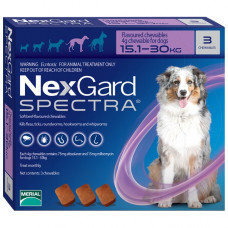 Таблетки для собак Boehringer Ingelheim (Merial) «NexGard Spectra» (Нексгард Спектра) від 15,1 до 30 кг, 3 таблетки (від зовнішніх та внутрішніх паразитів)