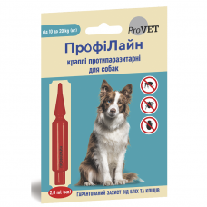 Краплі на холку для собак ProVET «ПрофіЛайн» від 10 до 20 кг, 1 піпетка (від зовнішніх паразитів)