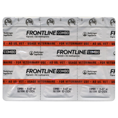 Краплі на холку для собак Boehringer Ingelheim (Merial) «Frontline Combo» (Фронтлайн Комбо) від 2 до 10 кг, 3 піпетки (від зовнішніх паразитів) Краплі на холку для собак Boehringer Ingelheim (Merial) «Frontline Combo» (Фронтлайн Комбо) від 2 до 10 кг, 3 піпетки (від зовнішніх паразитів)