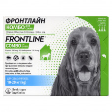Краплі на холку для собак Boehringer Ingelheim (Merial) «Frontline Combo» (Фронтлайн Комбо) від 10 до 20 кг, 3 піпетки (від зовнішніх паразитів)