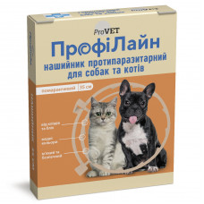 Нашийник для котів та собак ProVET «ПрофіЛайн» 35 см (від зовнішніх паразитів, колір: помаранчевий) - dgs