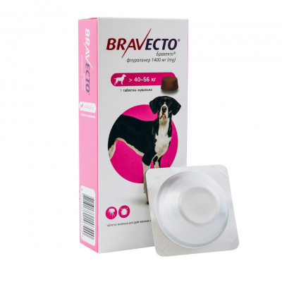 Таблетки для собак MSD Animal Health «Bravecto» (Бравекто) від 40 до 56 кг, 1 таблетка (от внешних паразитов)