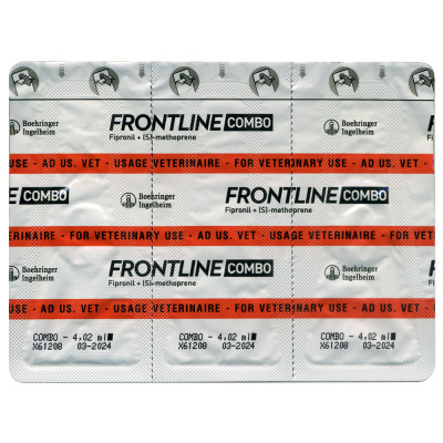 Капли на холку для собак Boehringer Ingelheim (Merial) «Frontline Combo» СПОТ Он от 40 до 60 кг XL , 3 пипетки (от внешних паразитов)