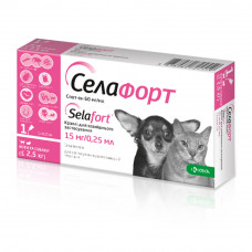 Краплі для собак і котів KRKA «Селафорт» спот-он №1, 15 мг/0,25 мл, до 2,5 кг
