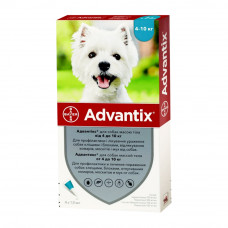 Краплі на холку для собак Bayer «Advantix» (Адвантікс) від 4 до 10 кг, 1 піпетка (від зовнішніх паразитів)