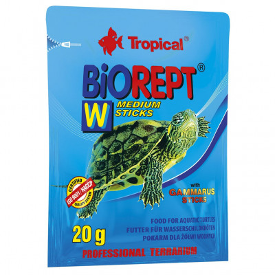 Сухой корм для водоплавающих черепах Tropical в палочках «Biorept W» 20 г