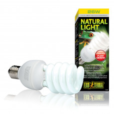 Компактна люмінесцентна лампа Exo Terra «Natural Light» для опромінення променями УФ-В спектра 26 W, E27 (для опромінення)