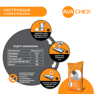 AVA Chick PRO BG 35% БМВС Гровер для бройлера