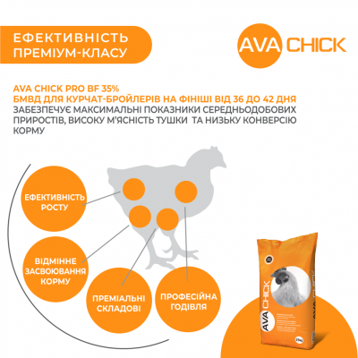 AVA Chick PRO BF 35% БМВД Фініш для бройлера