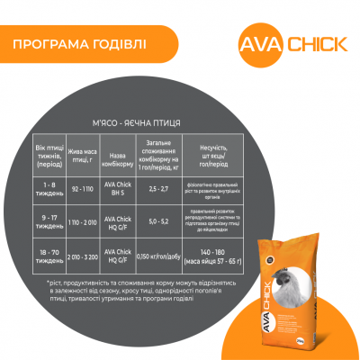 Комбікорм для яєчних курей AVA Chick HQ G/F. Упаковка 25 кг. Комбікорм від виробника AVA GROUP Комбікорм для яєчних курей AVA Chick HQ G/F. Упаковка 25 кг. Комбікорм від виробника AVA GROUP