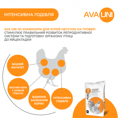 AVA UNI HG Гроверний комбікорм для молодняку курей несучок