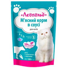 М'ясний корм для котів Леопольд Рагу з телятиною та овочами у соусі 100 г