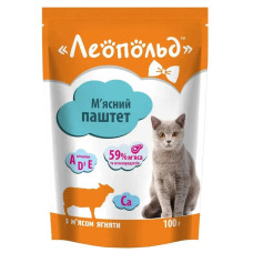 М'ясний паштет для котів Леопольд з м'ясом ягняти 100 г