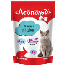 М'ясний раціон для котів Леопольд з кроликом 100 г