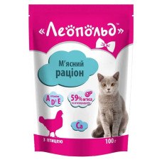 М'ясний раціон для котів Леопольд з птицею 100 г
