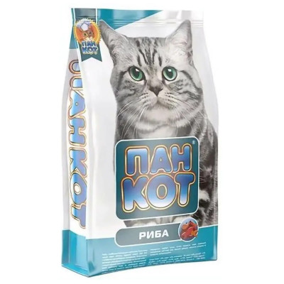 Сухой корм для кошек Пан Кот Рыба, 10 кг